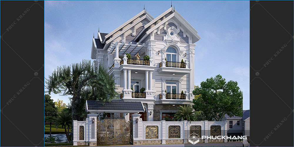biệt thự sân vườn 3 tầng