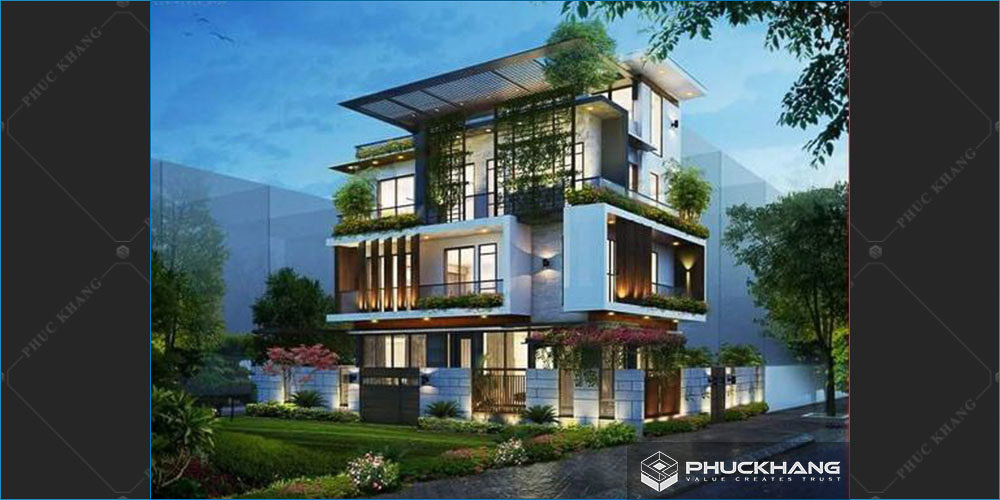 biệt thự sân vườn 3 tầng