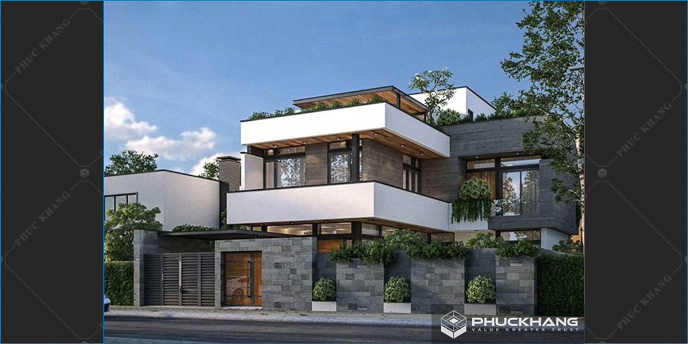 biệt thự sân vườn 3 tầng