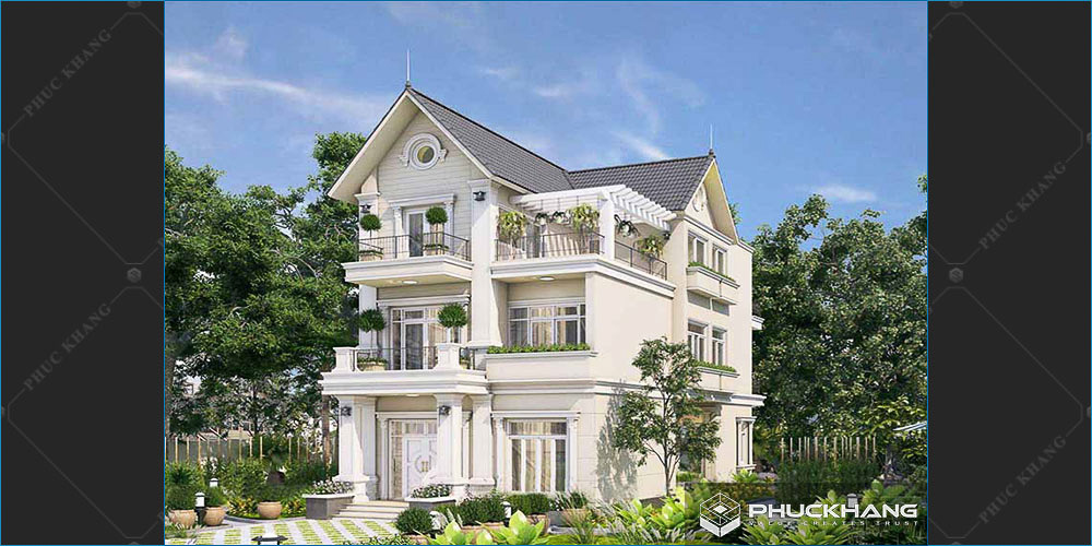 biệt thự sân vườn 3 tầng