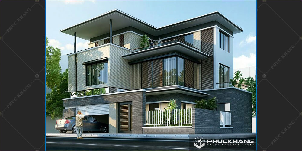 biệt thự sân vườn 3 tầng