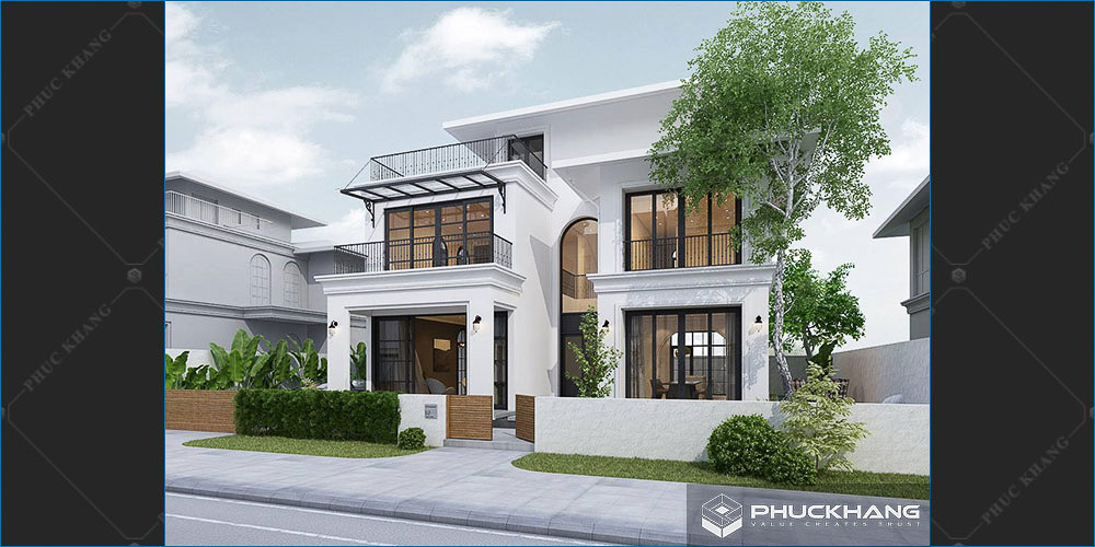 mẫu biệt thự 2 tầng tân cổ điển