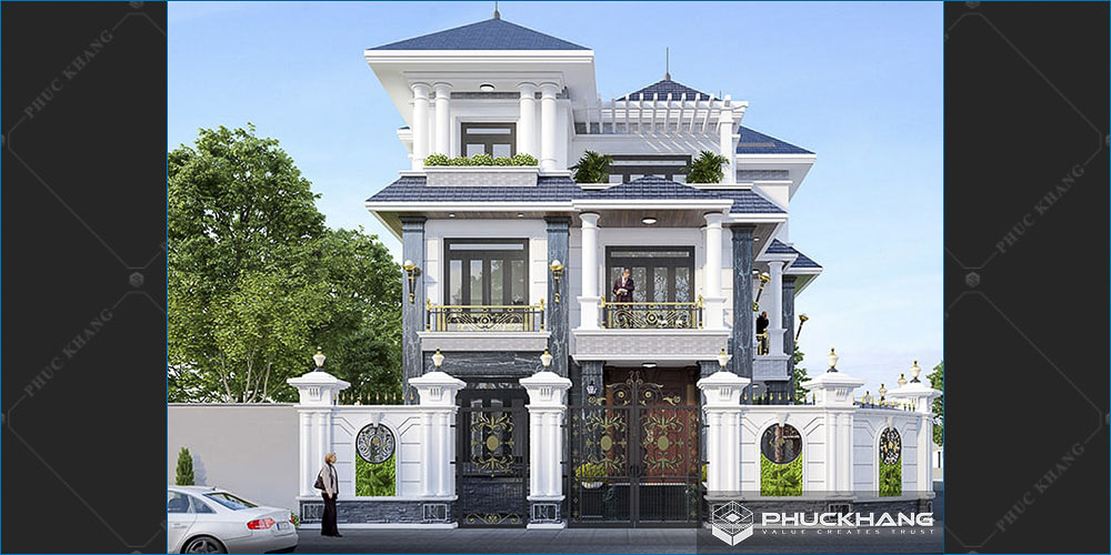 mẫu biệt thự 3 tầng tân cổ điển