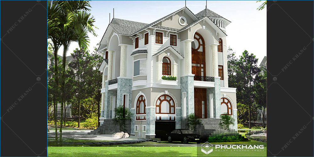mẫu biệt thự 3 tầng tân cổ điển
