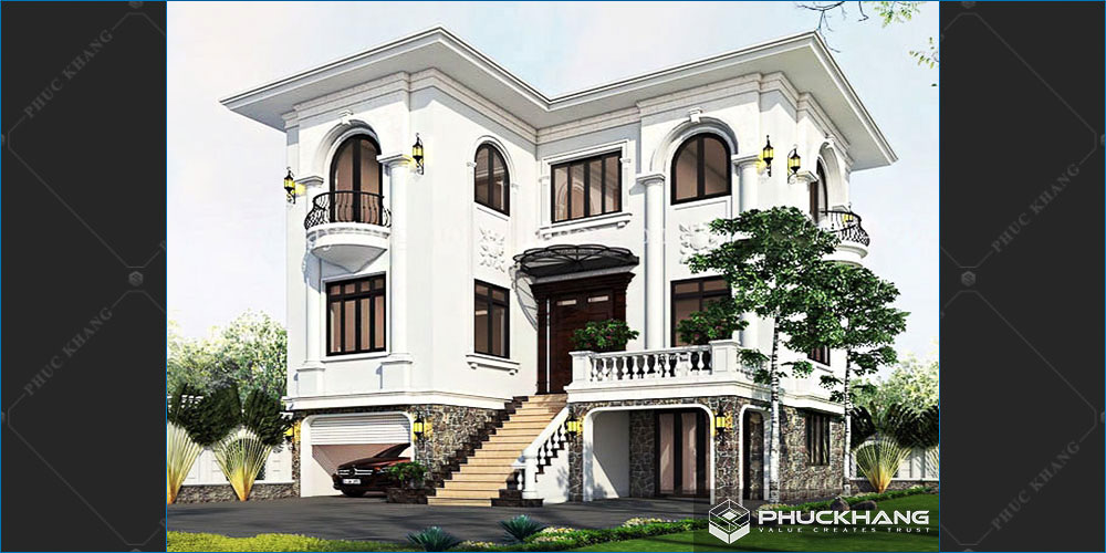 mẫu biệt thự 3 tầng tân cổ điển