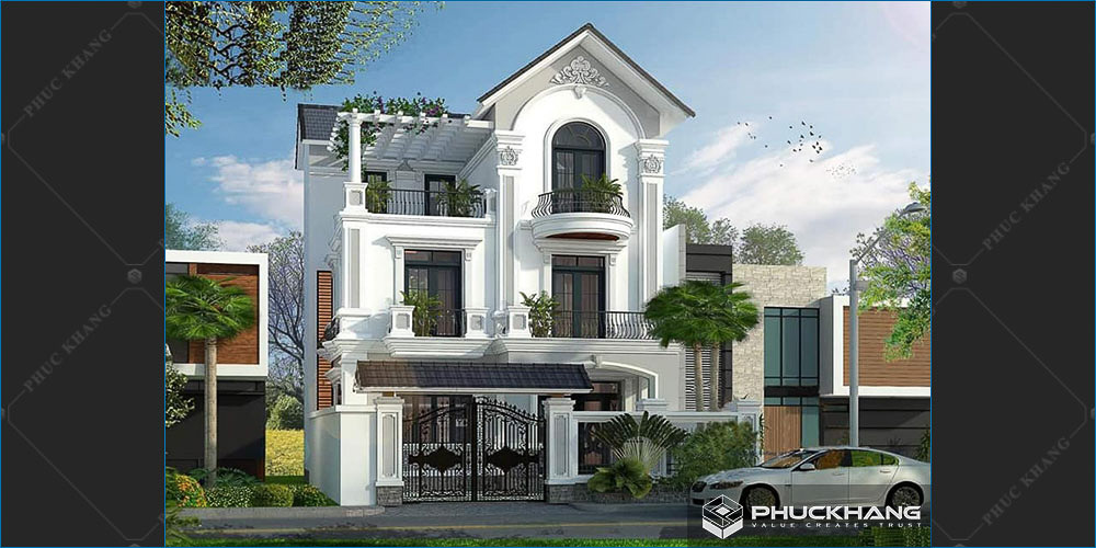 mẫu biệt thự tân cổ điển 3 tầng đẹp