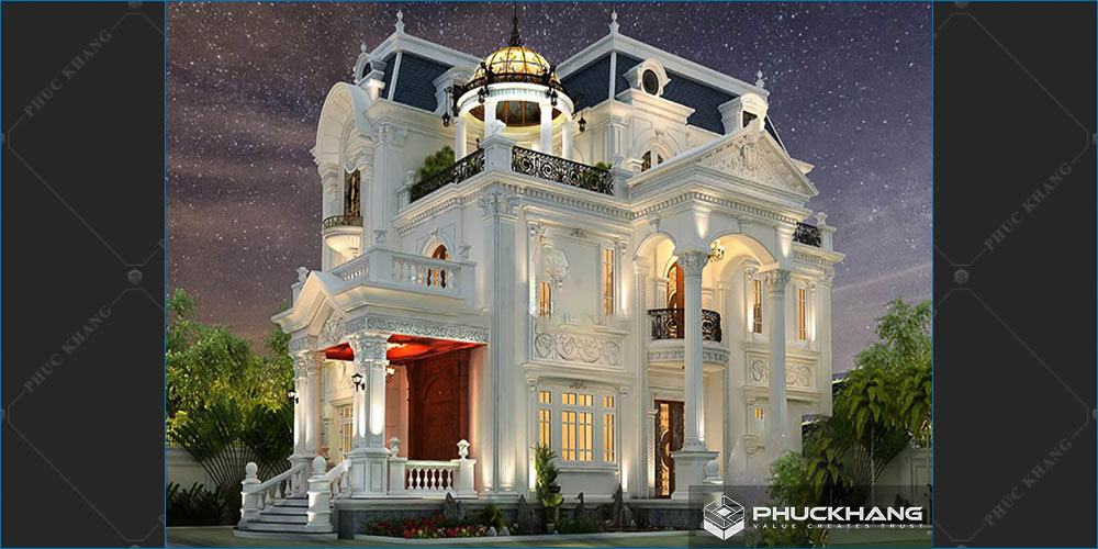 biệt thự 4 tầng tân cổ điển