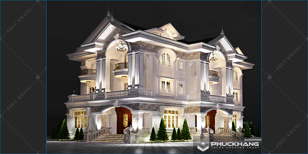 biệt thự 4 tầng tân cổ điển
