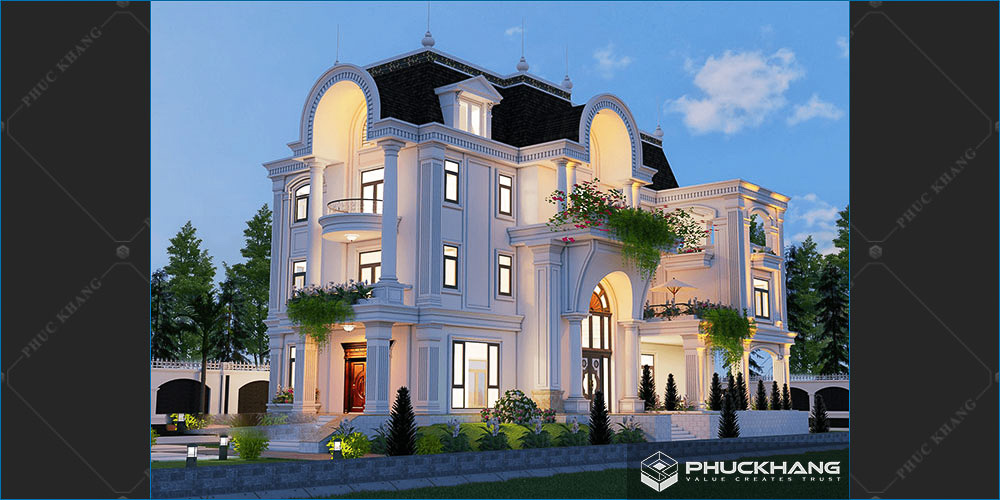 biệt thự 4 tầng tân cổ điển