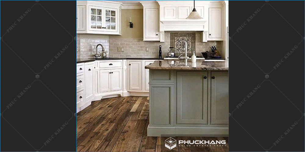 gạch lát nền nhà bếp giả gỗ