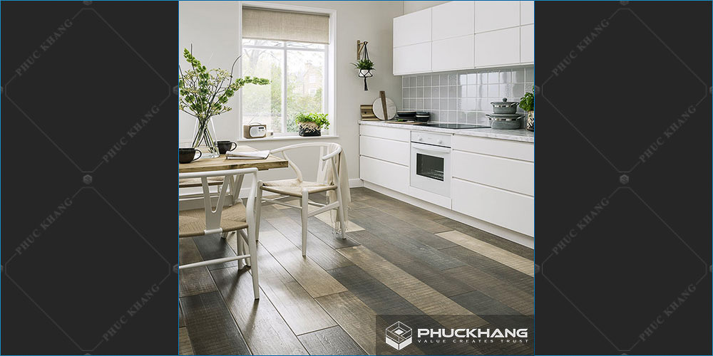 gạch lát nền nhà bếp giả gỗ