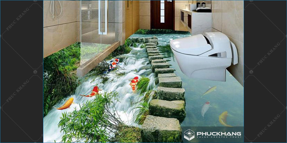 gạch lát nền nhà tắm 3d
