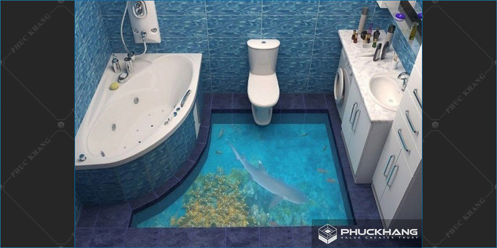 gạch lát nền nhà tắm 3d