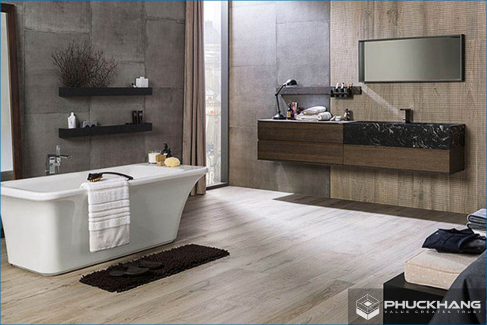 gạch lát nền nhà tắm giả gỗ