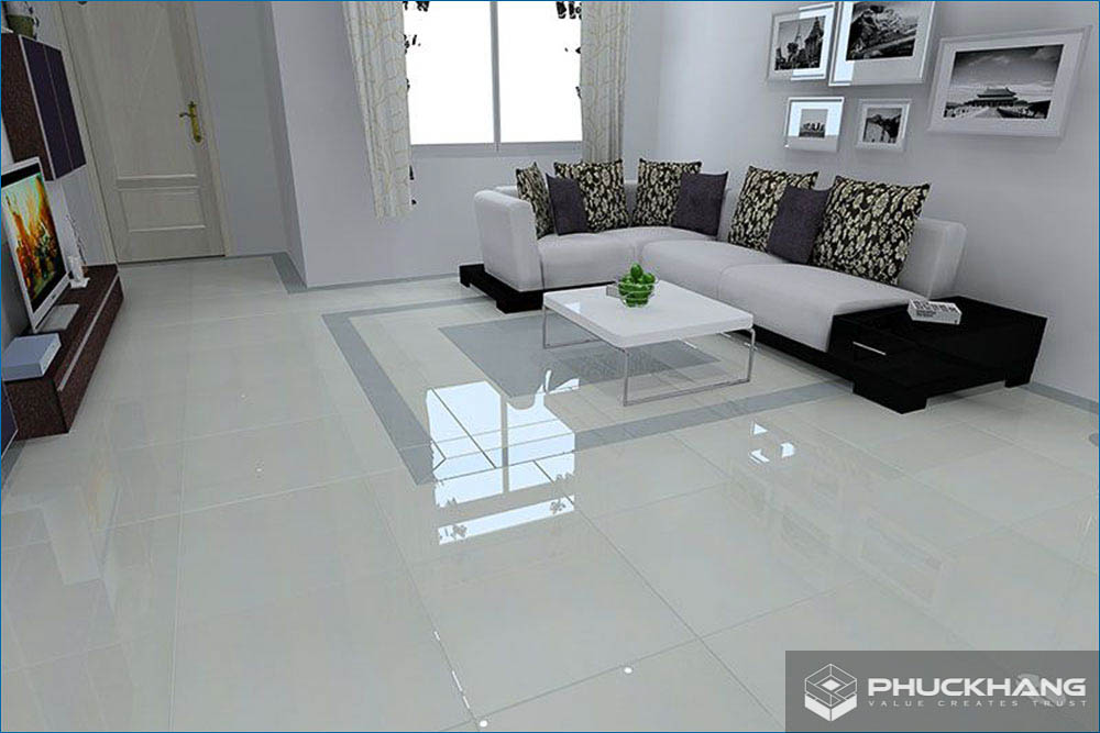 mẫu gạch lát phòng khách đẹp bóng kính