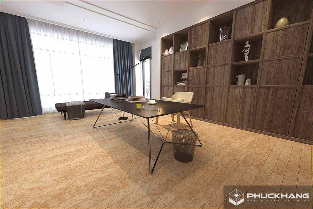 mẫu gạch lát phòng khách đẹp giả gỗ