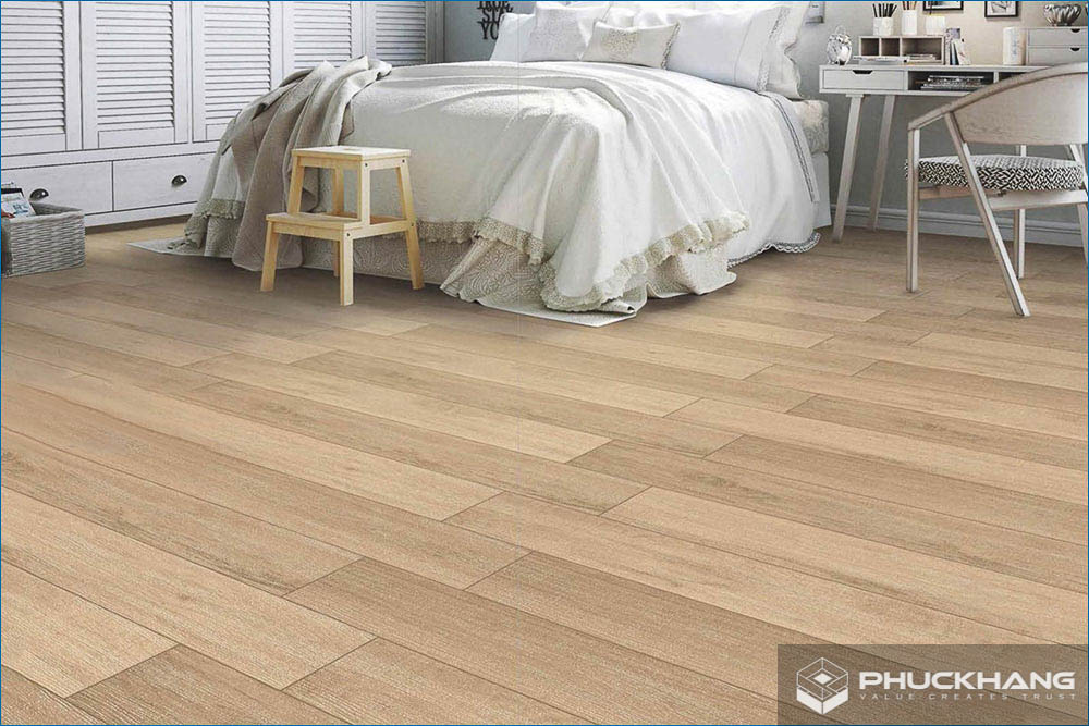 gạch lát nền phòng ngủ giả gỗ
