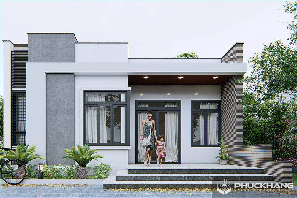 Mẫu mặt tiền nhà cấp 4 hiện đại