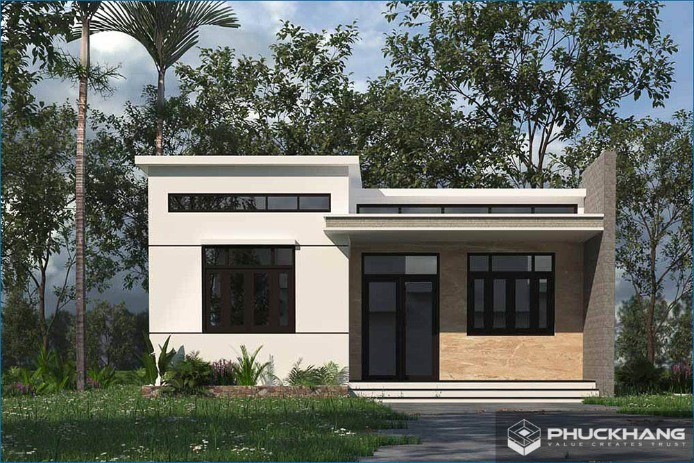 Mẫu mặt tiền nhà cấp 4 hiện đại