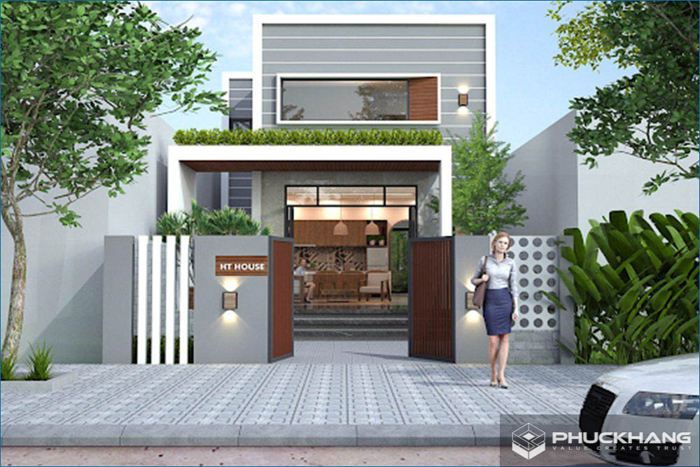 Mẫu mặt tiền nhà cấp 4 hiện đại