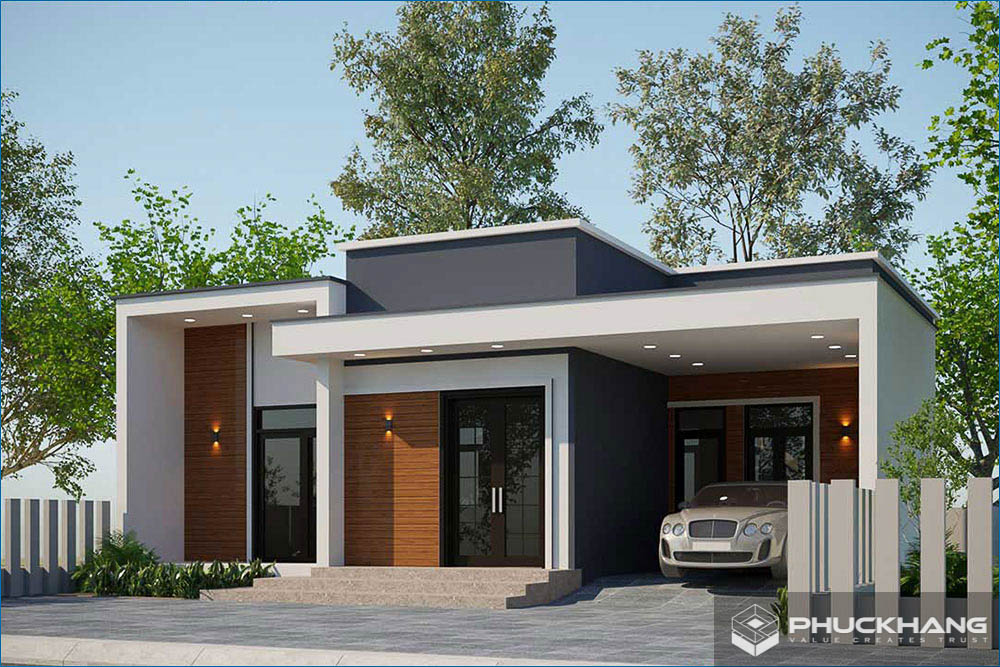 Mẫu mặt tiền nhà cấp 4 hiện đại