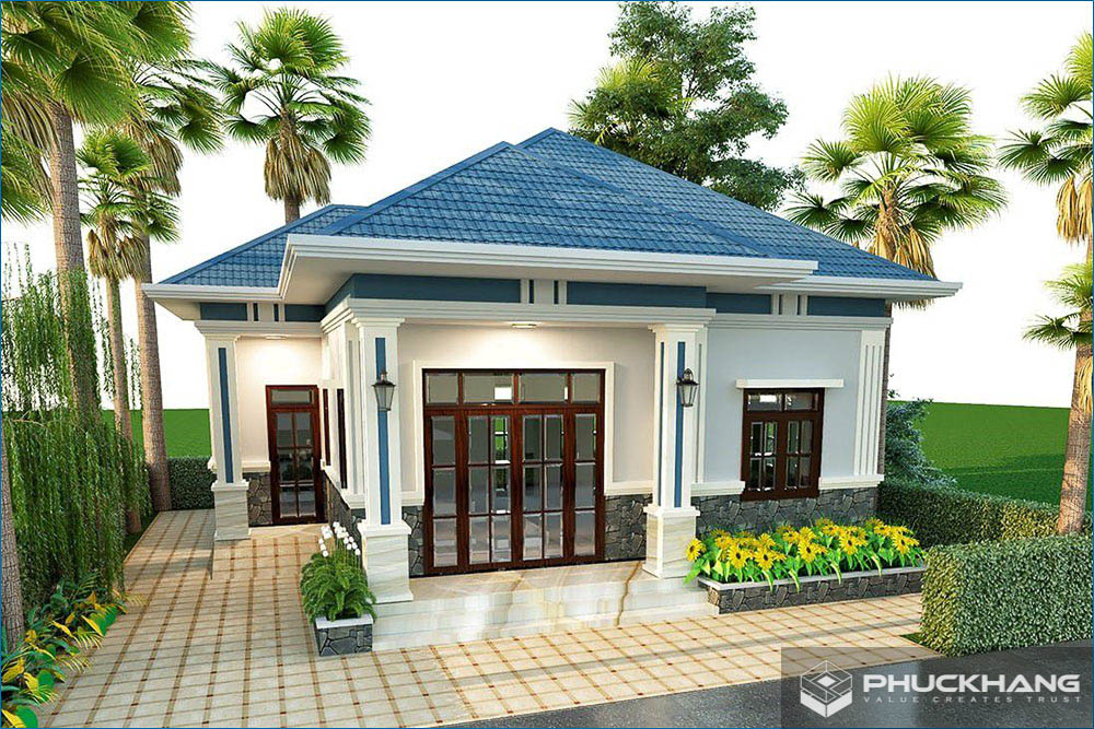 Mẫu mặt tiền nhà cấp 4 ngang 8m