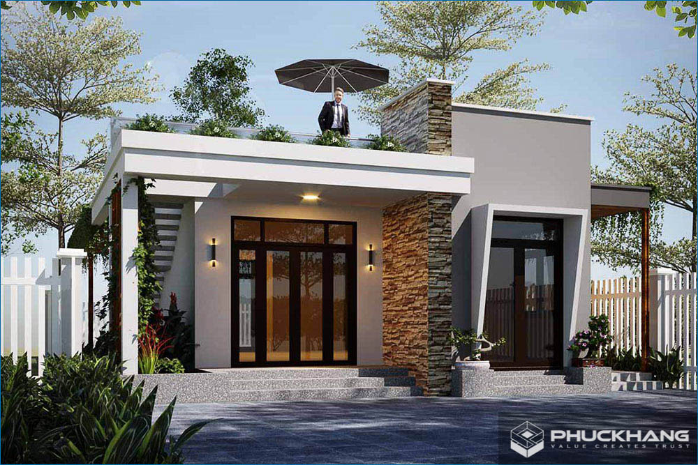 Mẫu mặt tiền nhà cấp 4 ngang 8m