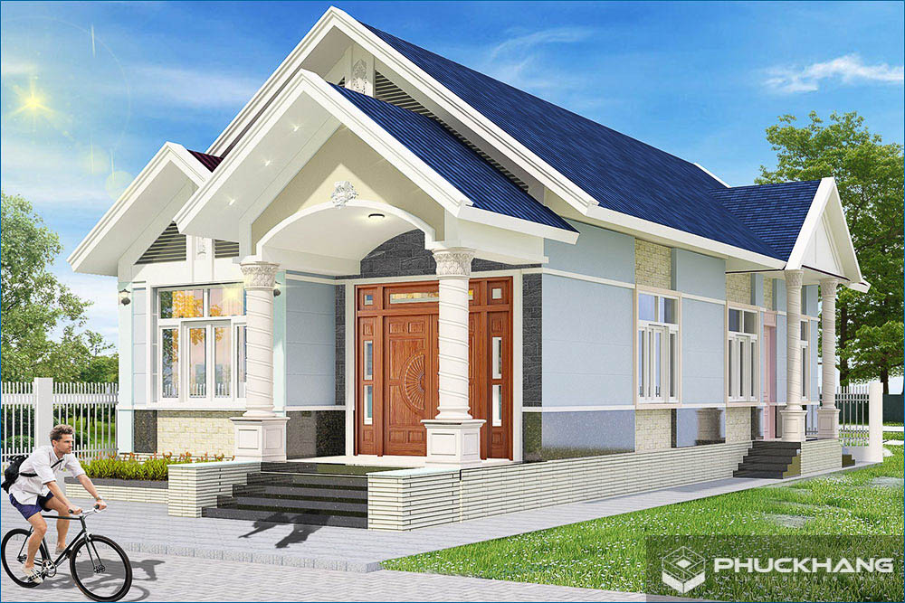 Mẫu mặt tiền nhà cấp 4 tân cổ điển