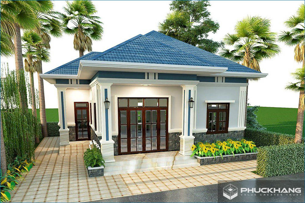 Mẫu mặt tiền nhà cấp 4 tân cổ điển