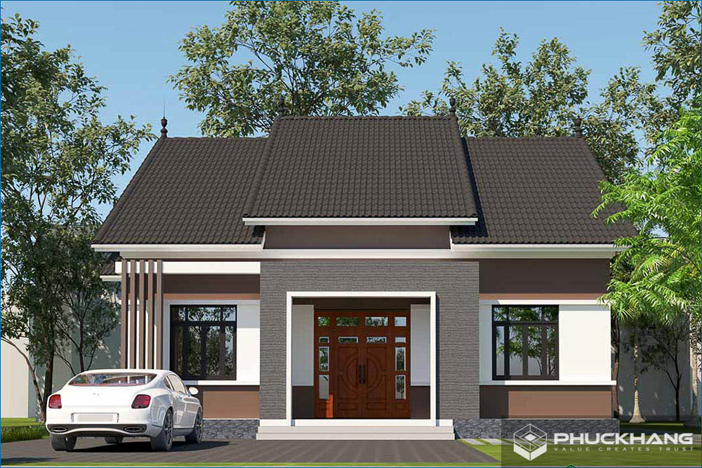 Mẫu mặt tiền nhà cấp 4 tân cổ điển