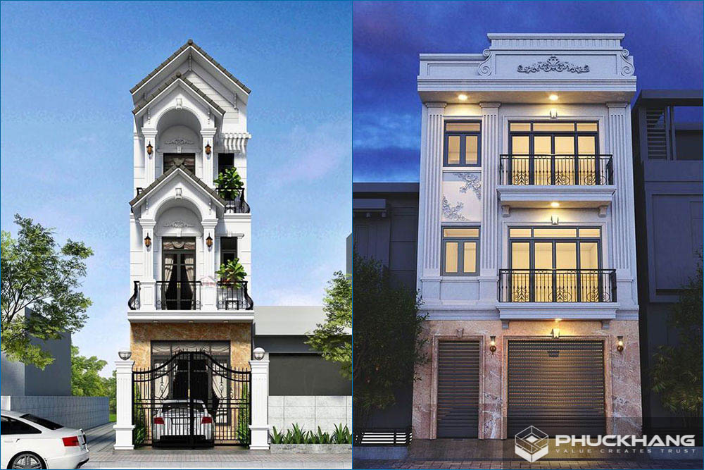 mẫu mặt tiền nhà đẹp 3 tầng