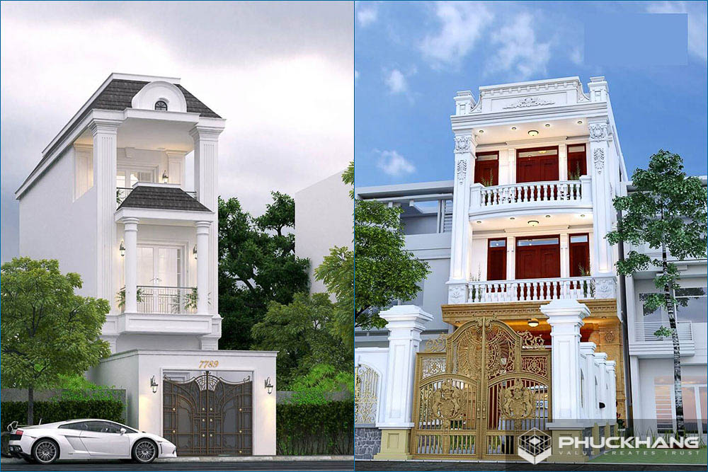 mẫu mặt tiền nhà đẹp 3 tầng