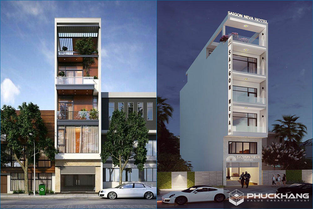 Mẫu mặt tiền nhà đẹp 5 tầng