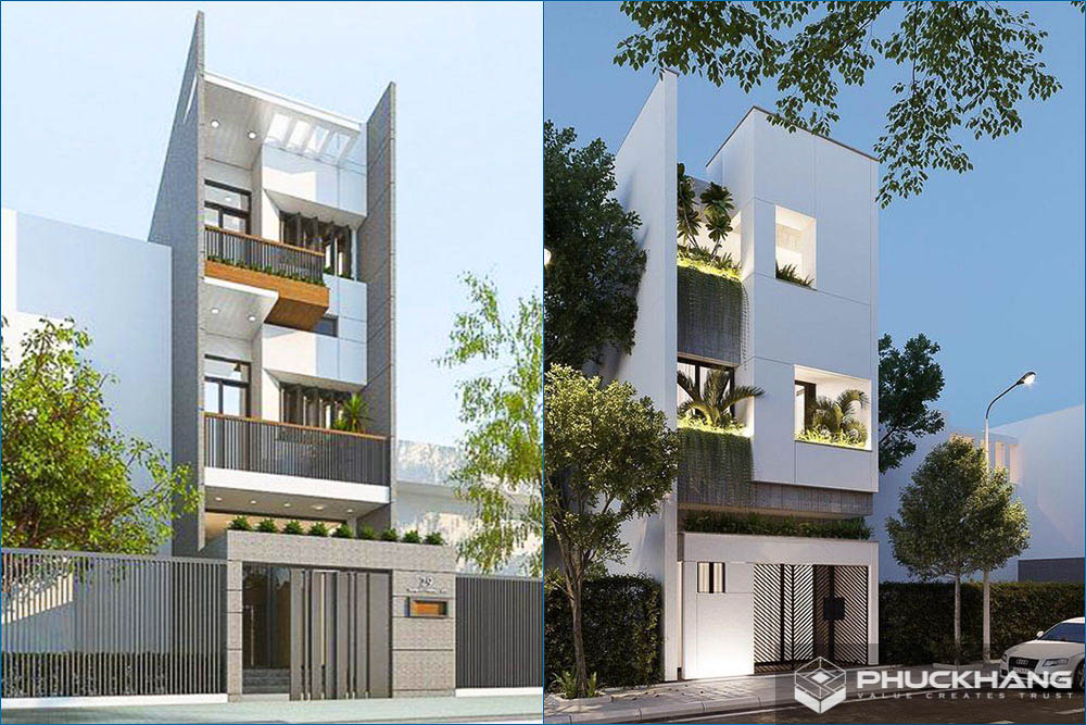 Mặt tiền nhà phố đẹp ngang 8m