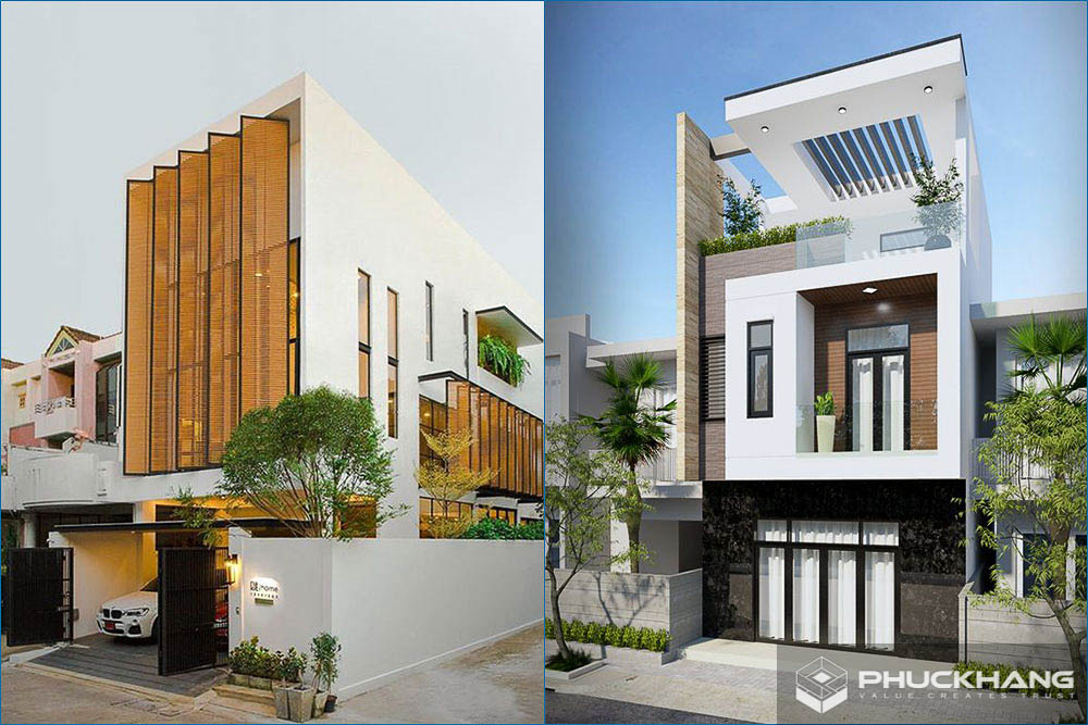 Mặt tiền nhà phố đẹp ngang 8m