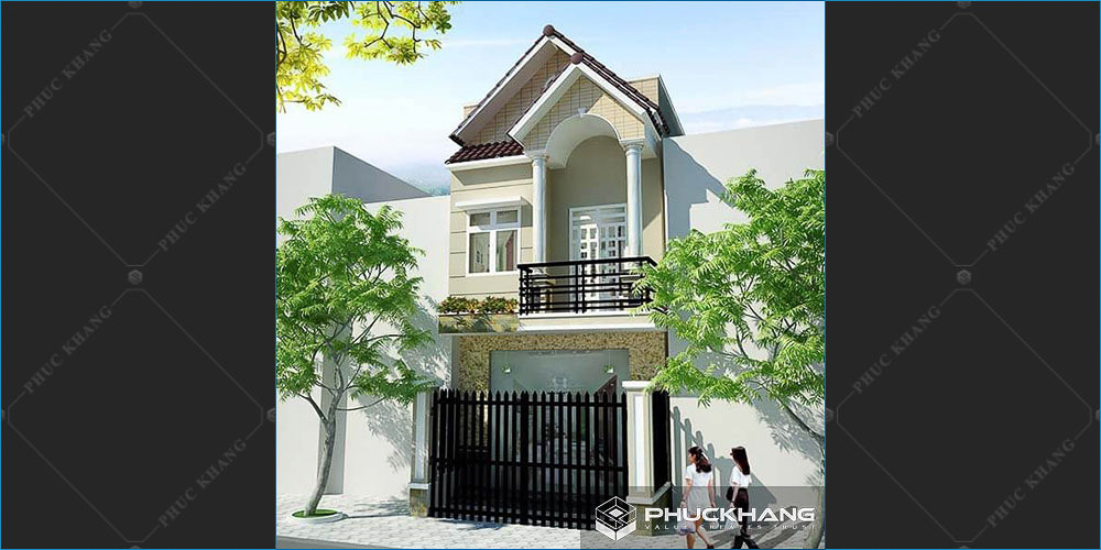 mẫu nhà mái thái 2 tầng mặt tiền 5m