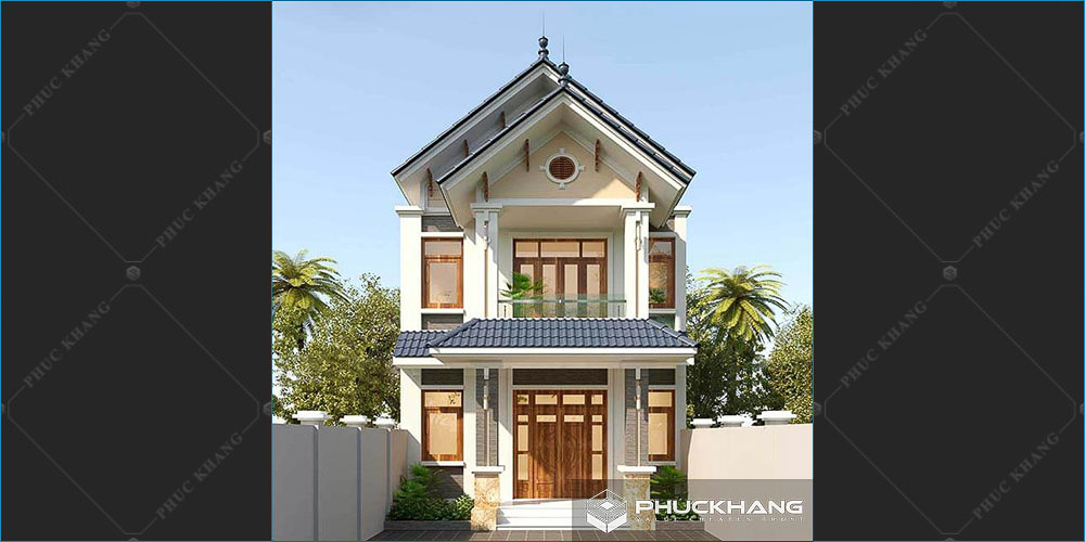 mẫu nhà mái thái 2 tầng mặt tiền 5m