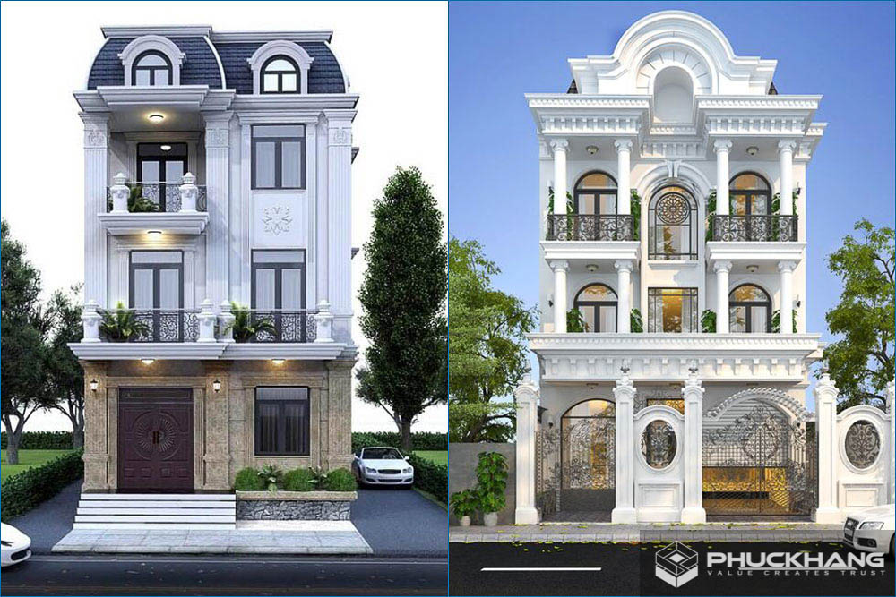 mẫu nhà 3 tầng tân cổ điển đẹp