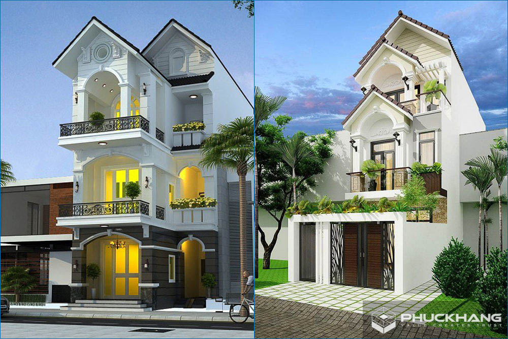 mẫu nhà 3 tầng tân cổ điển đẹp