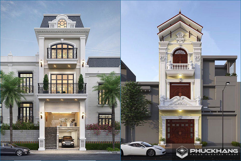mẫu nhà 3 tầng tân cổ điển đẹp