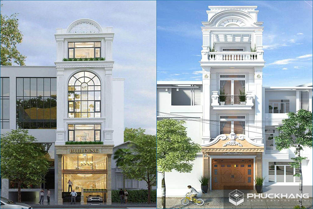 mẫu nhà 4 tầng tân cổ điển đẹp