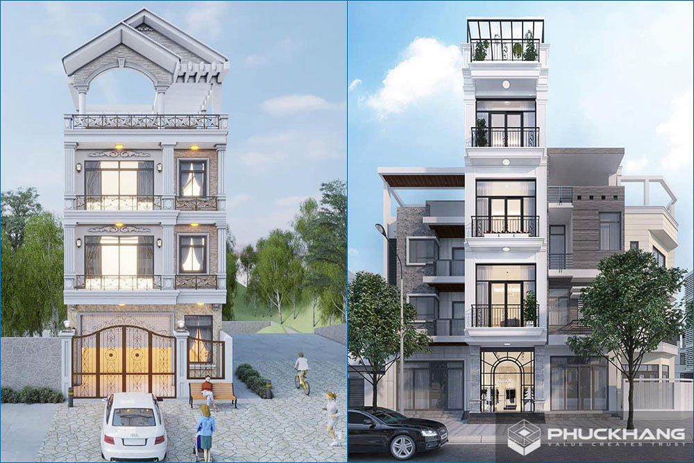 mẫu nhà 4 tầng tân cổ điển đẹp