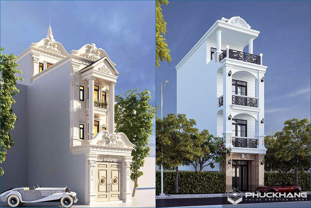 mẫu nhà 4 tầng tân cổ điển đẹp