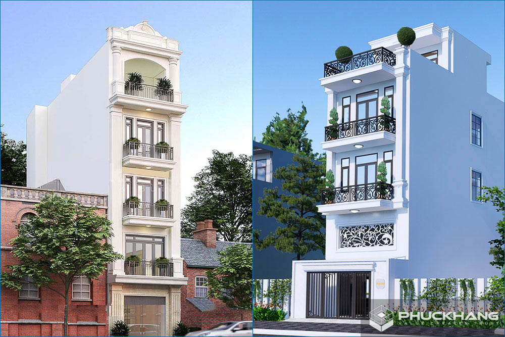 mẫu nhà 5 tầng tân cổ điển