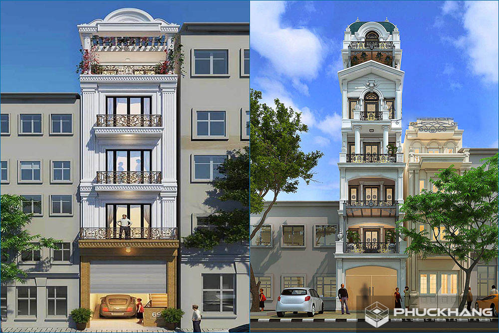 mẫu nhà 5 tầng tân cổ điển