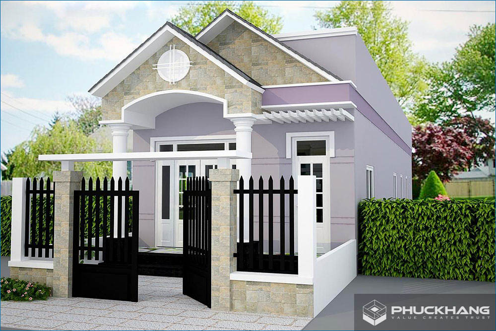 mẫu nhà cấp 4 đẹp 5x20 mái thái