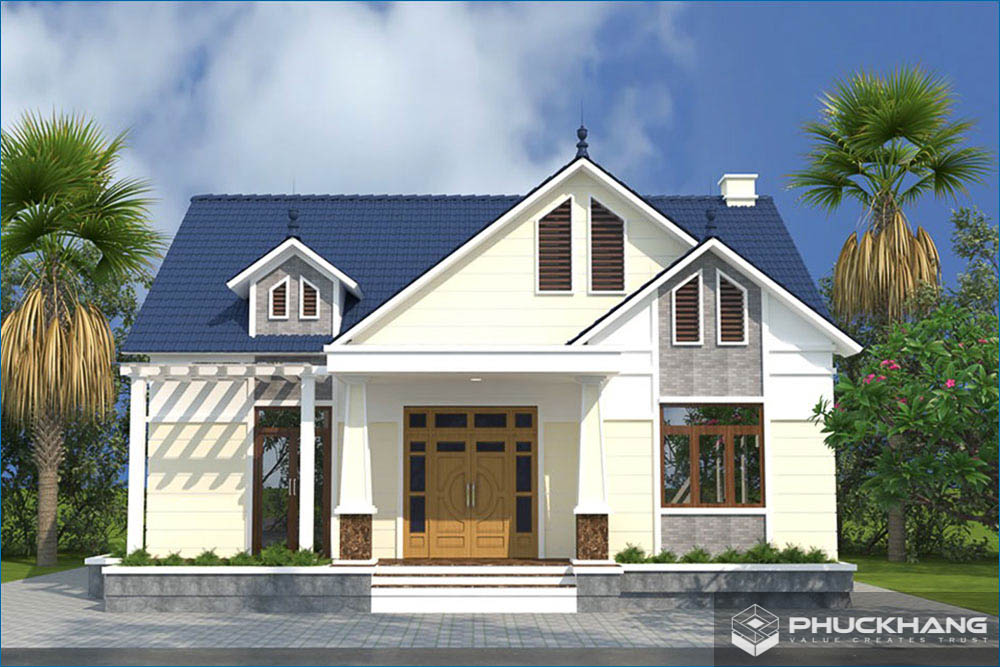 Mẫu nhà cấp 4 mái Nhật 4 phòng ngủ
