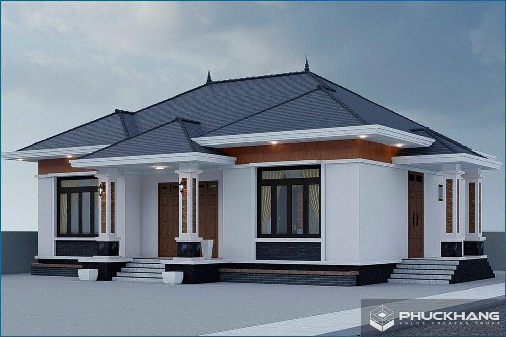 Mẫu nhà cấp 4 mái Nhật 4 phòng ngủ