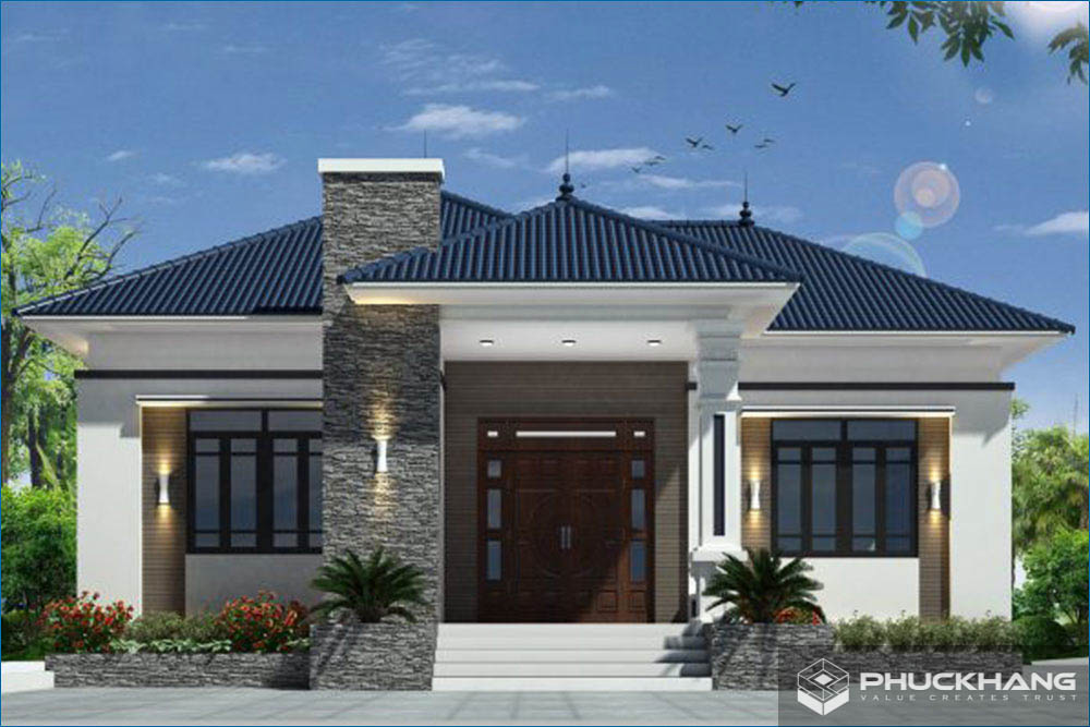 Mẫu nhà cấp 4 mái Nhật 4 phòng ngủ
