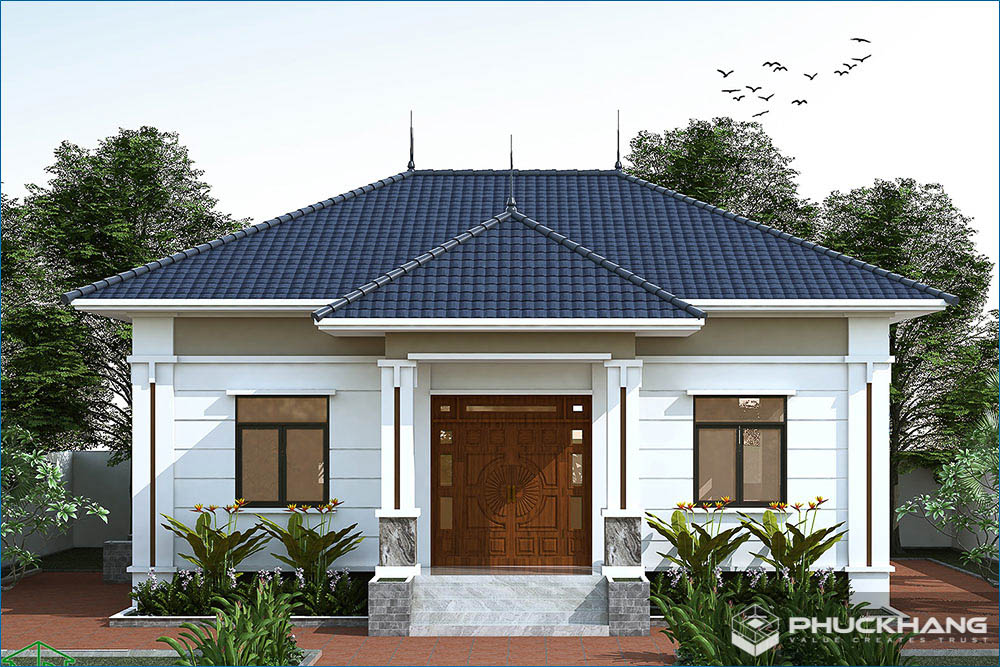 Mẫu nhà cấp 4 mái Nhật hiện đại